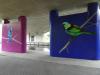 Leuk zijn de met vogels beschilderde viaducten van de A10